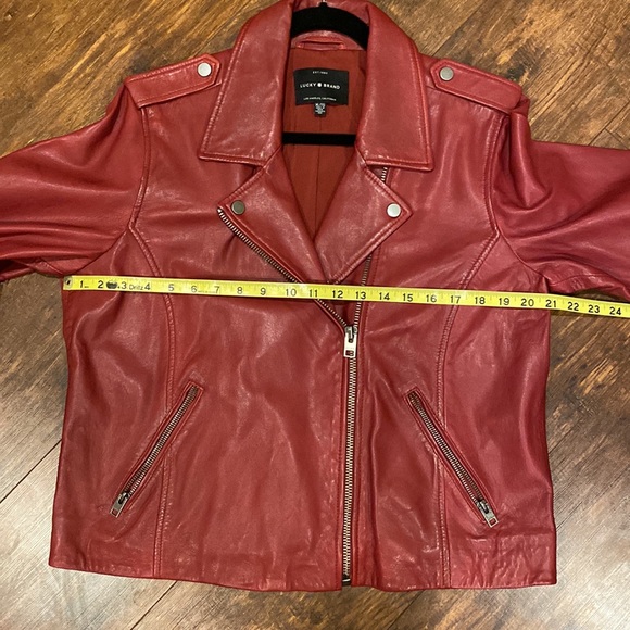 Lucky Brand Red Leather Moto Jacket - Picture 5 of 7
